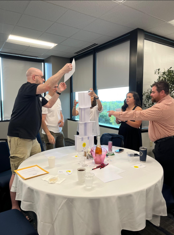 Paper Towers staff exercise